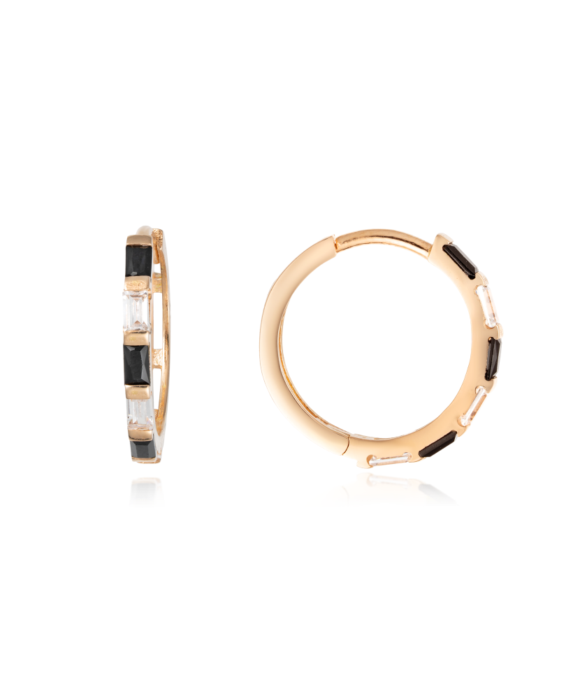 Gold earrings with zircons Gold earrings with zircons