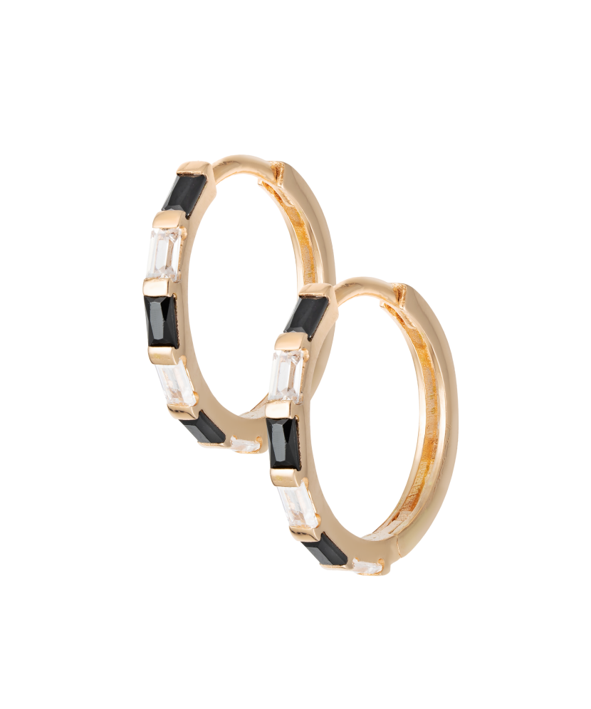 Gold earrings with zircons Gold earrings with zircons