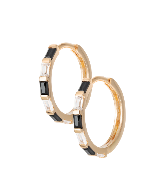 Gold earrings with zircons