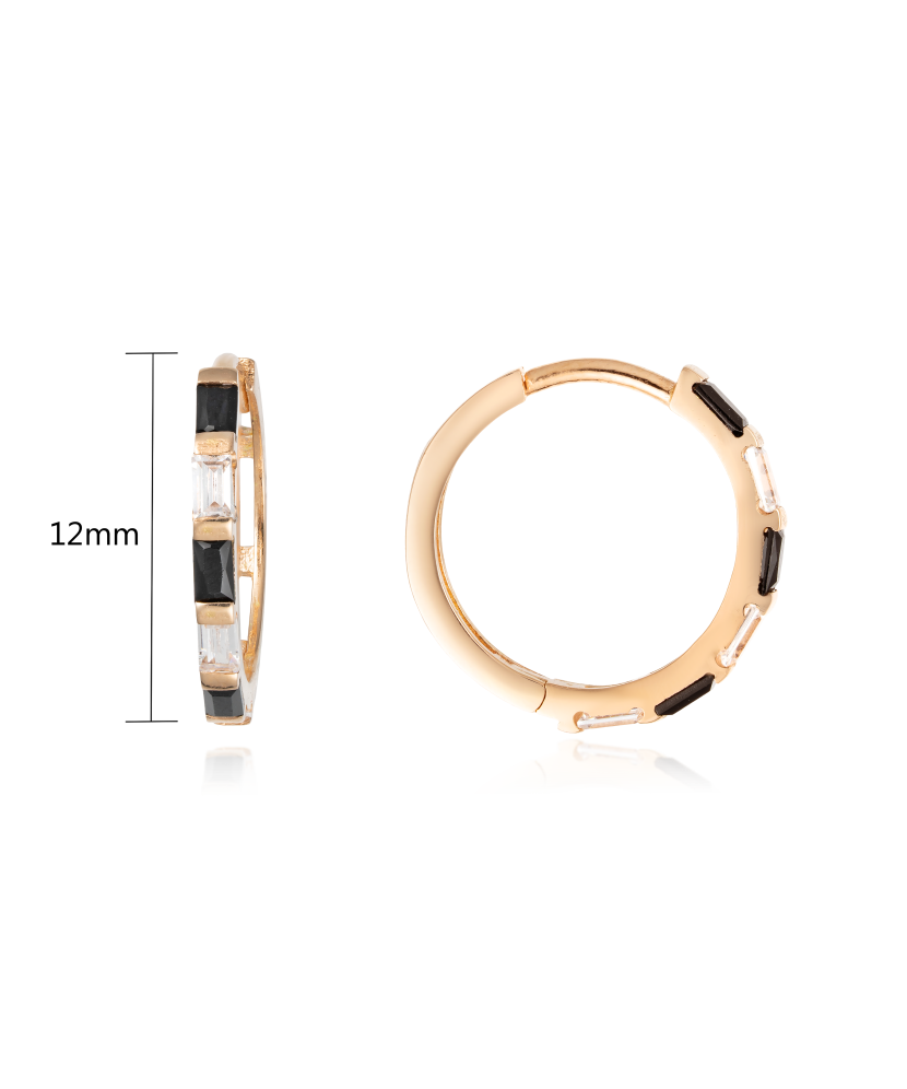 Gold earrings with zircons Gold earrings with zircons