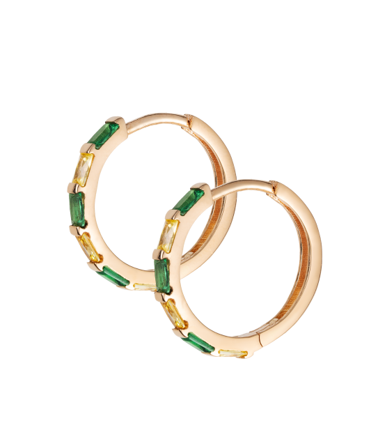 Gold earrings with zircons