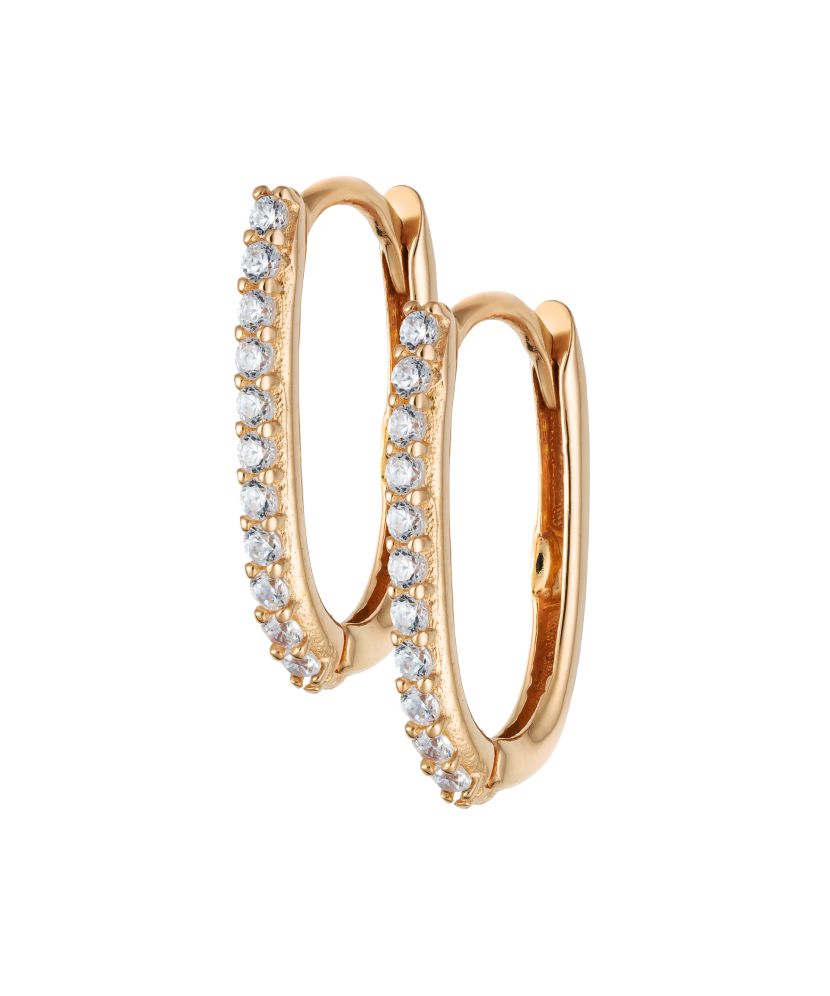 Gold earrings with zircons
