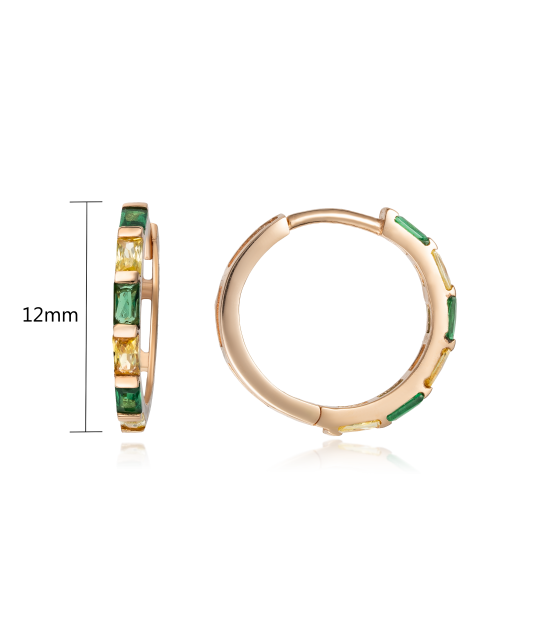 Gold earrings with zircons