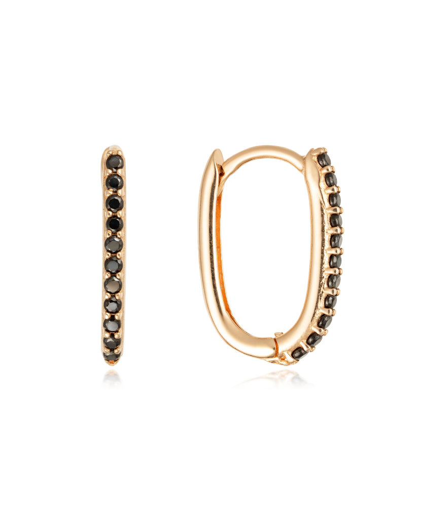 Gold earrings with zircons Gold earrings with zircons