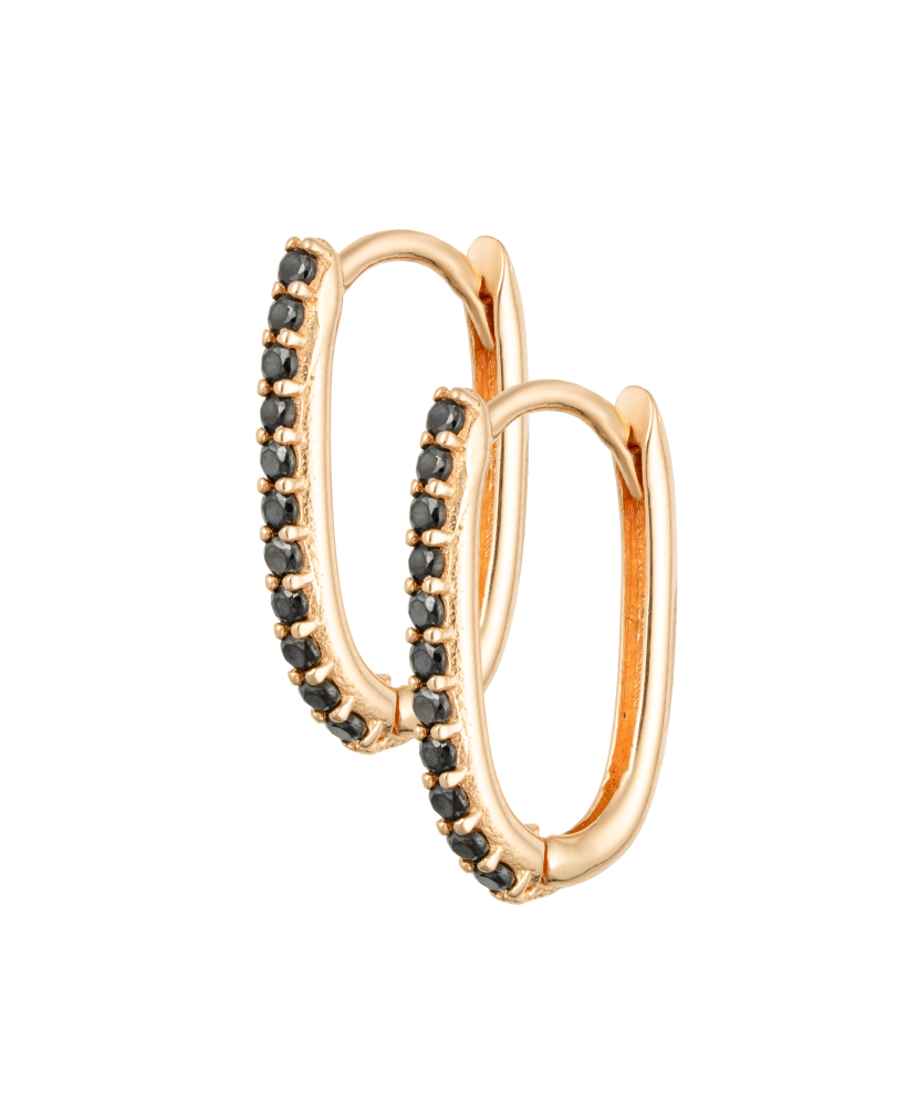 Gold earrings with zircons Gold earrings with zircons