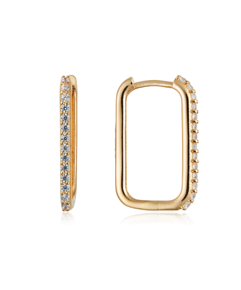 Gold earrings with zircons Gold earrings with zircons