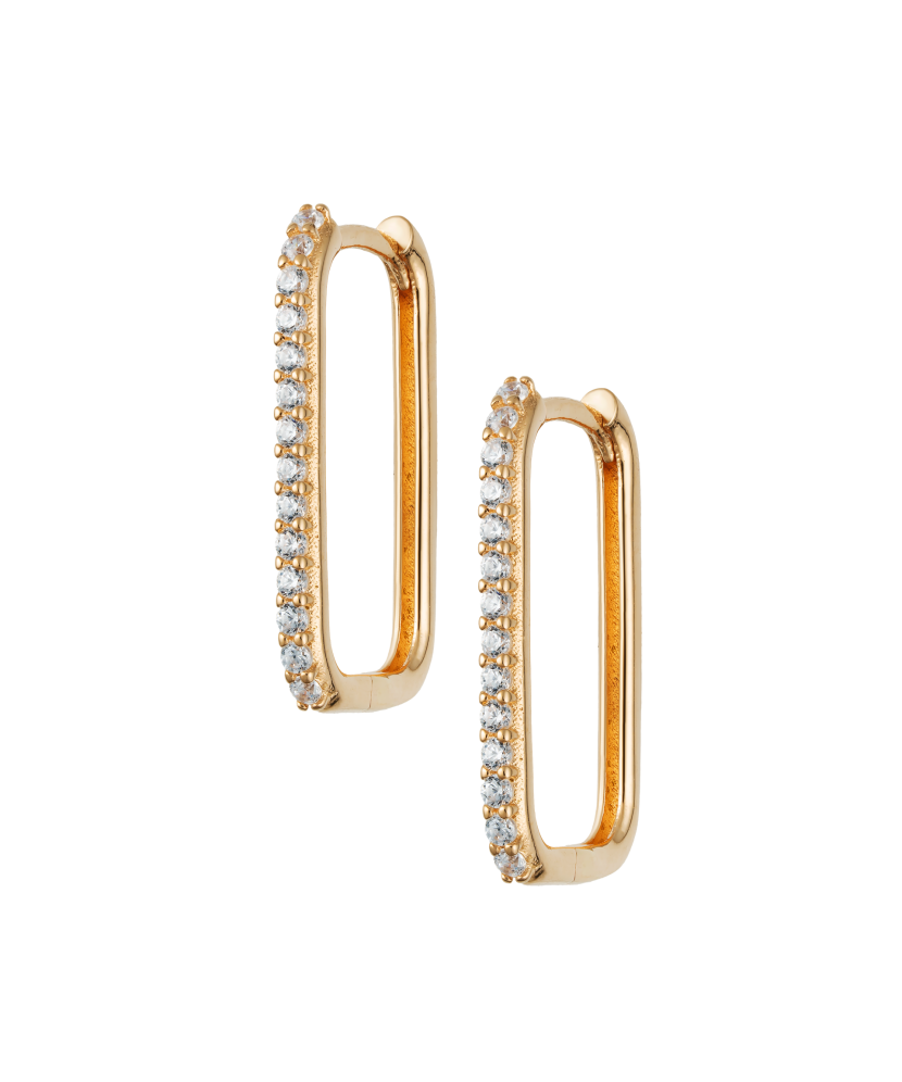 Gold earrings with zircons Gold earrings with zircons