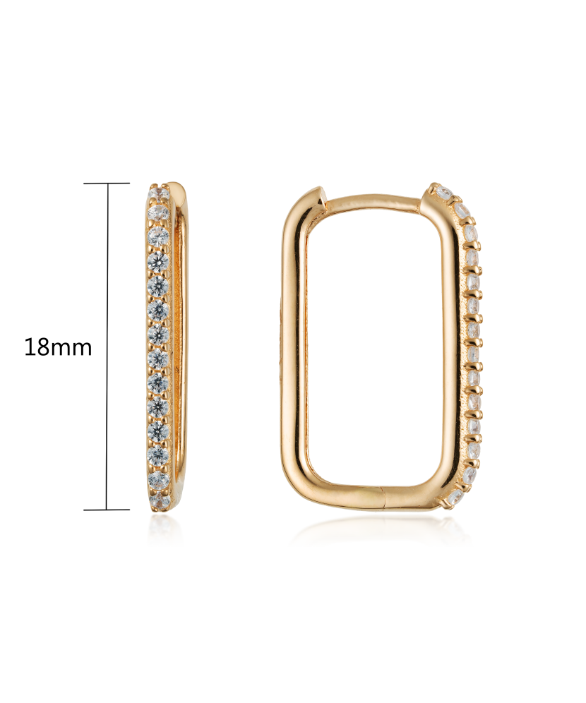 Gold earrings with zircons Gold earrings with zircons