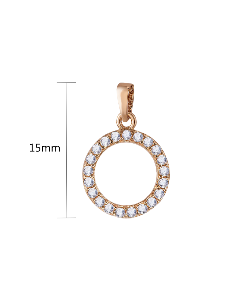 White gold pendant with zirconium