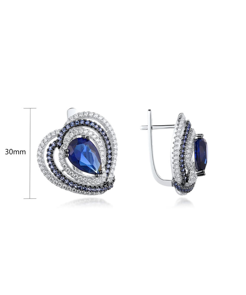 Sterling Silver earrings with zircons and spinels