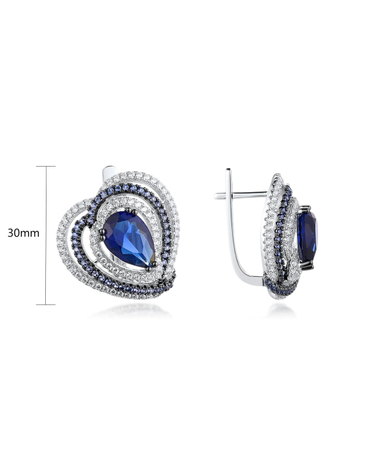 Sterling Silver earrings with zircons and spinels