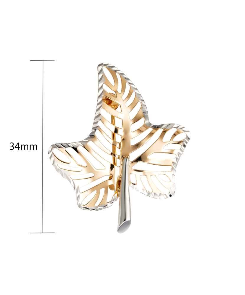 Gold brooch "Leaflet"