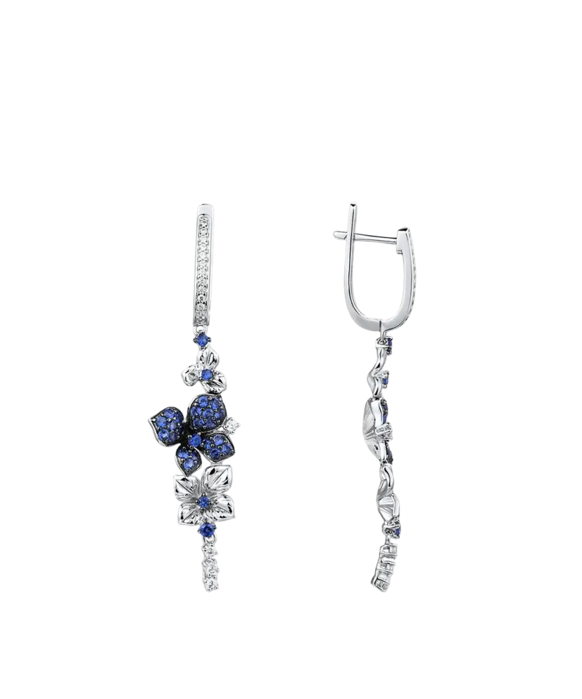 Sterling Silver earrings with zircons and spinels Sterling Silver earrings with zircons and spinels