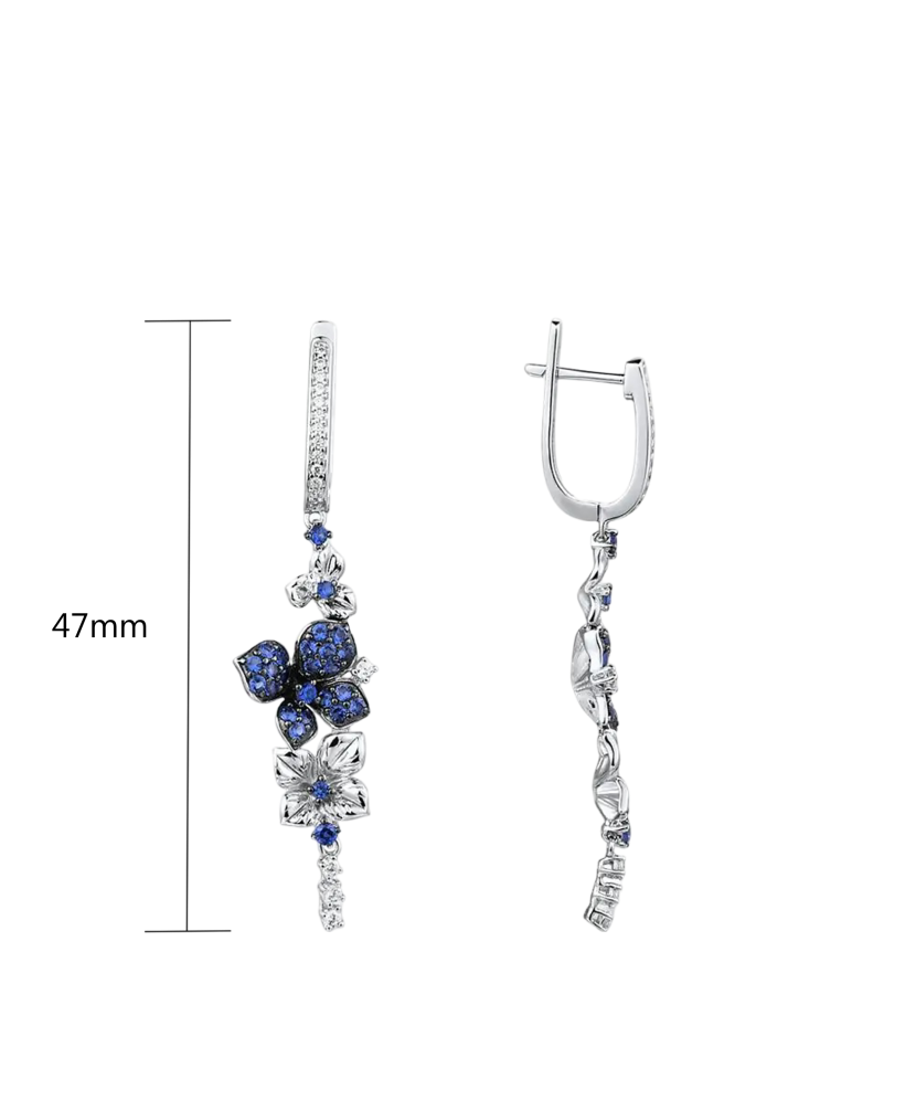 Sterling Silver earrings with zircons and spinels Sterling Silver earrings with zircons and spinels