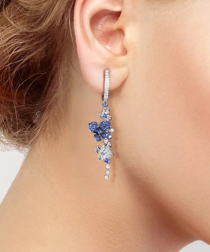 Sterling Silver earrings with zircons and spinels Sterling Silver earrings with zircons and spinels