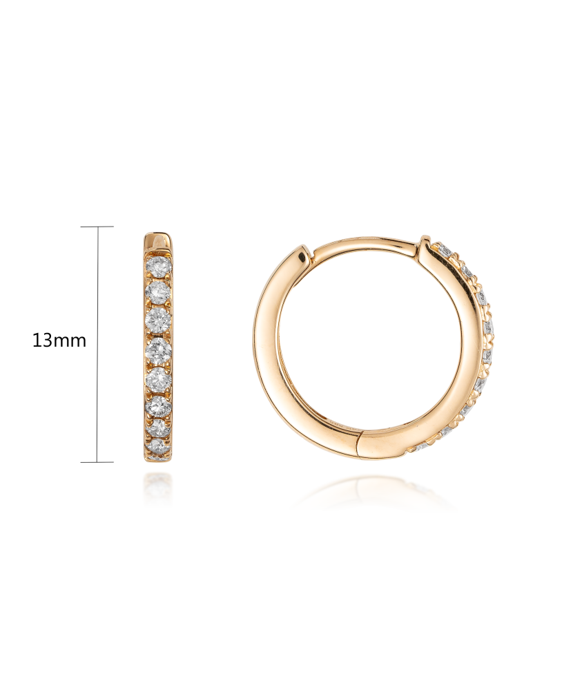 Gold earrings with diamonds