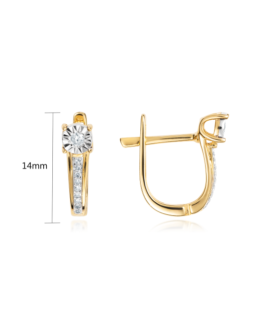 Yellow Gold earrings with diamonds