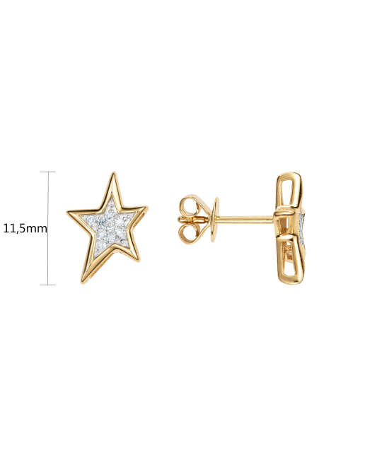 Yellow Gold earrings with diamonds