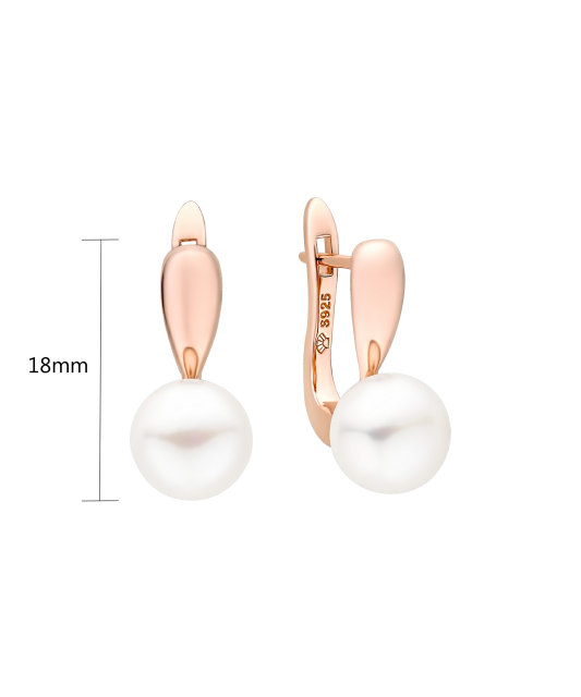 Позолоченные серьги из серебра с жемчугом