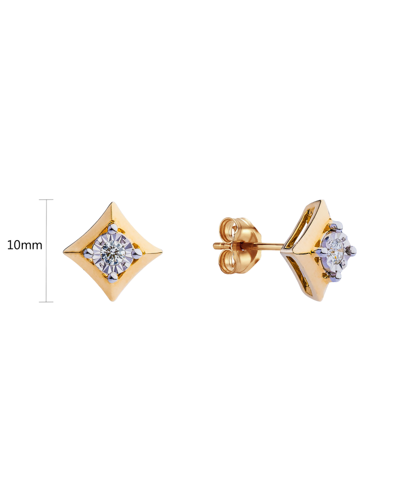 Gold earrings with diamonds