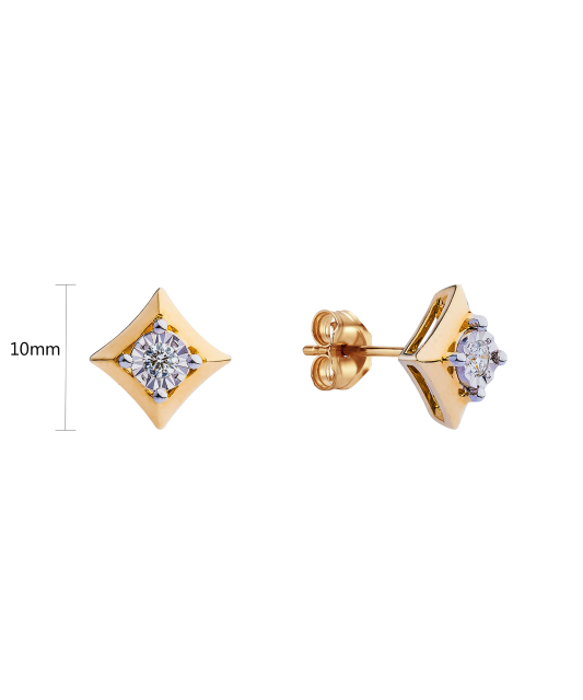 Gold earrings with diamonds