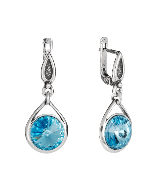 Sterling silver earrings with crystals