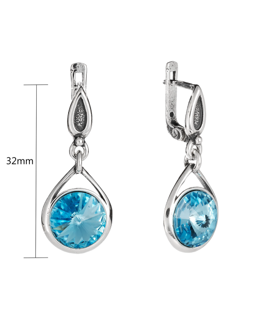 Sidabriniai auskarai su kristalais