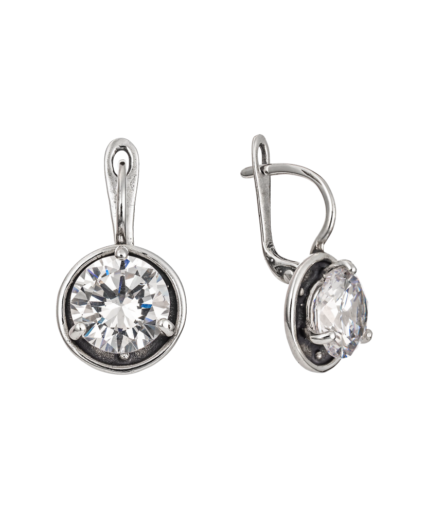 Sterling silver earrings with crystals