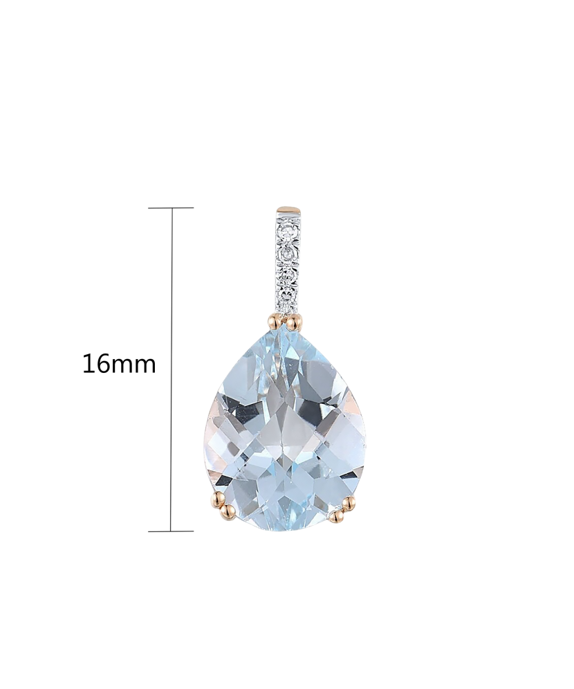 Gold pendant with diamonds and topaz