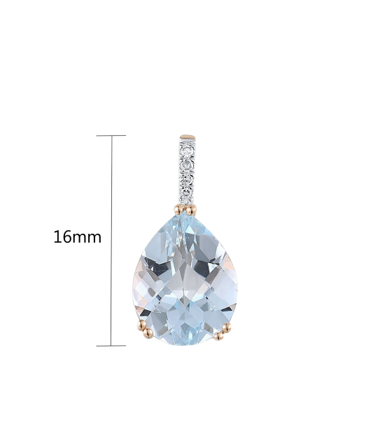 Gold pendant with diamonds and topaz