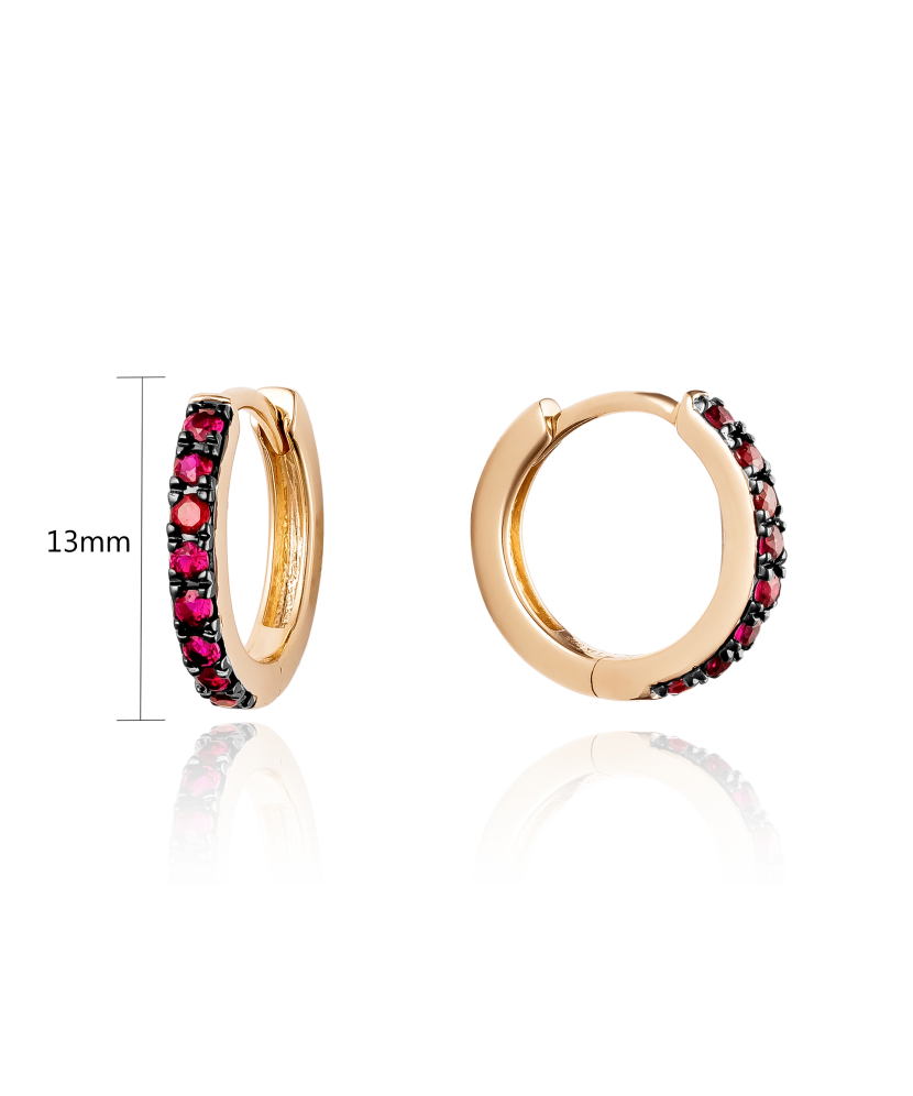 Золотые серьги с рубинами Золотые серьги с рубинами