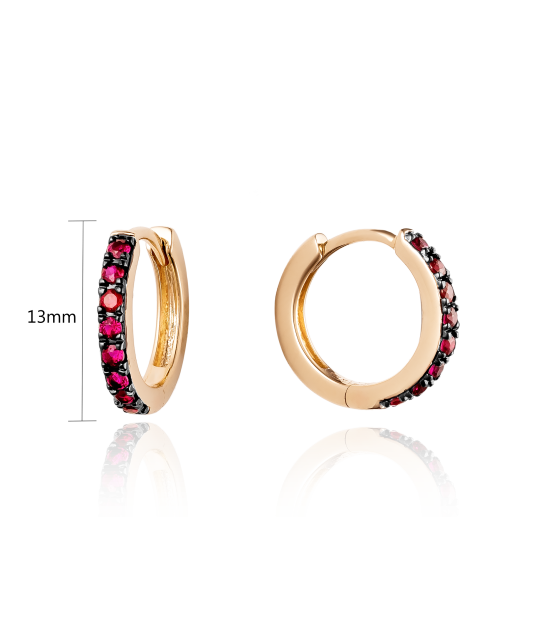 Золотые серьги с рубинами