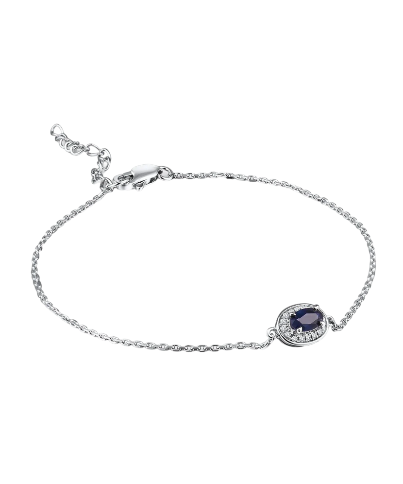 White gold bracelet with sapphire and diamonds White gold bracelet with sapphire and diamonds
