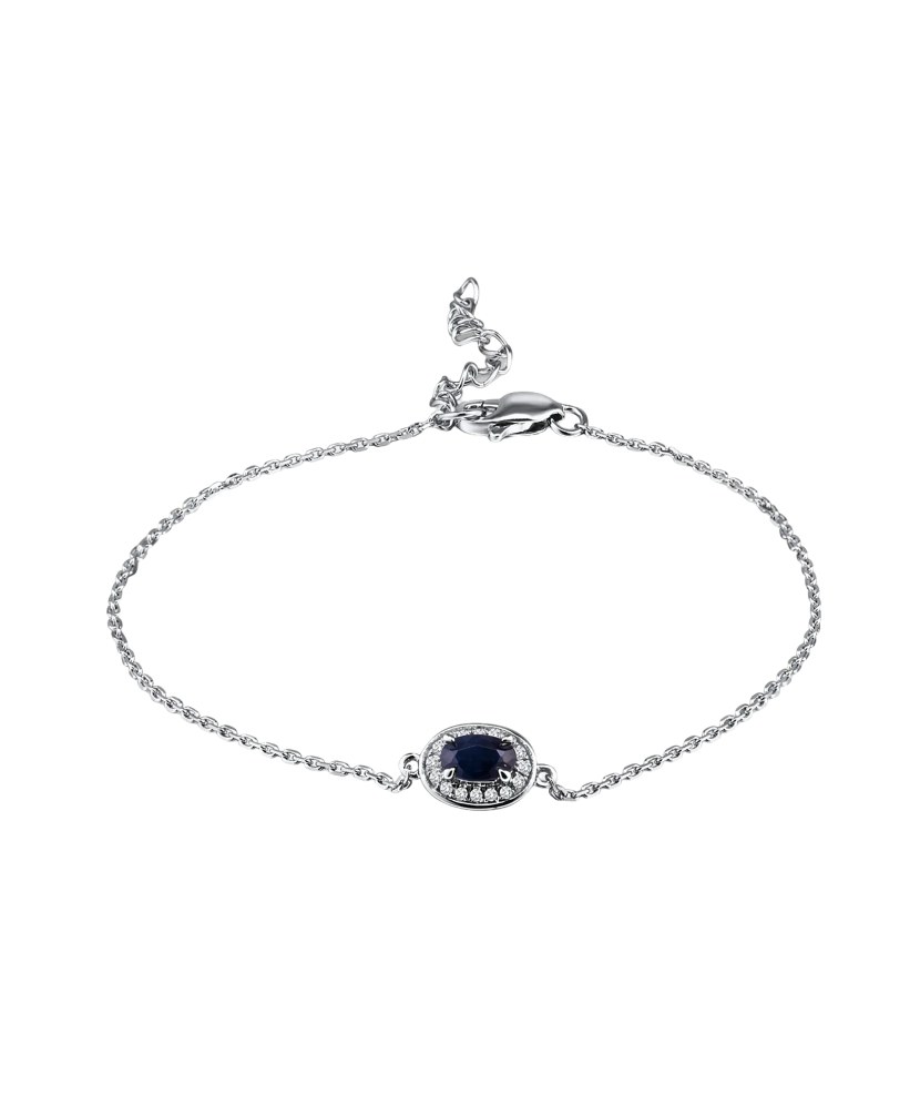 White gold bracelet with sapphire and diamonds White gold bracelet with sapphire and diamonds
