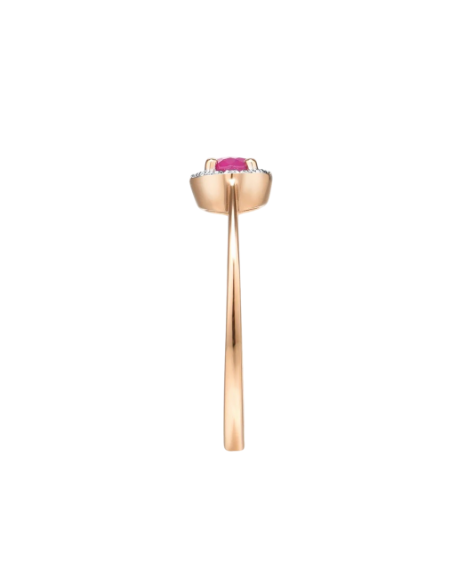 Gold ring with diamonds and rubies