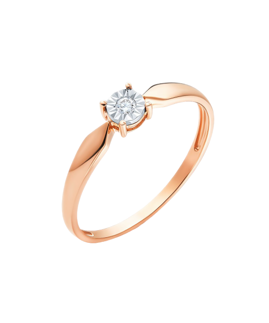 Gold ring with diamond