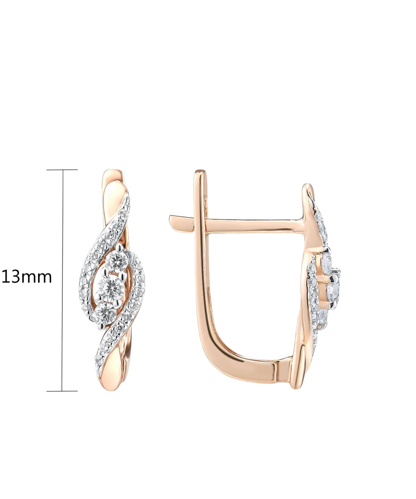 Gold earrings with diamonds