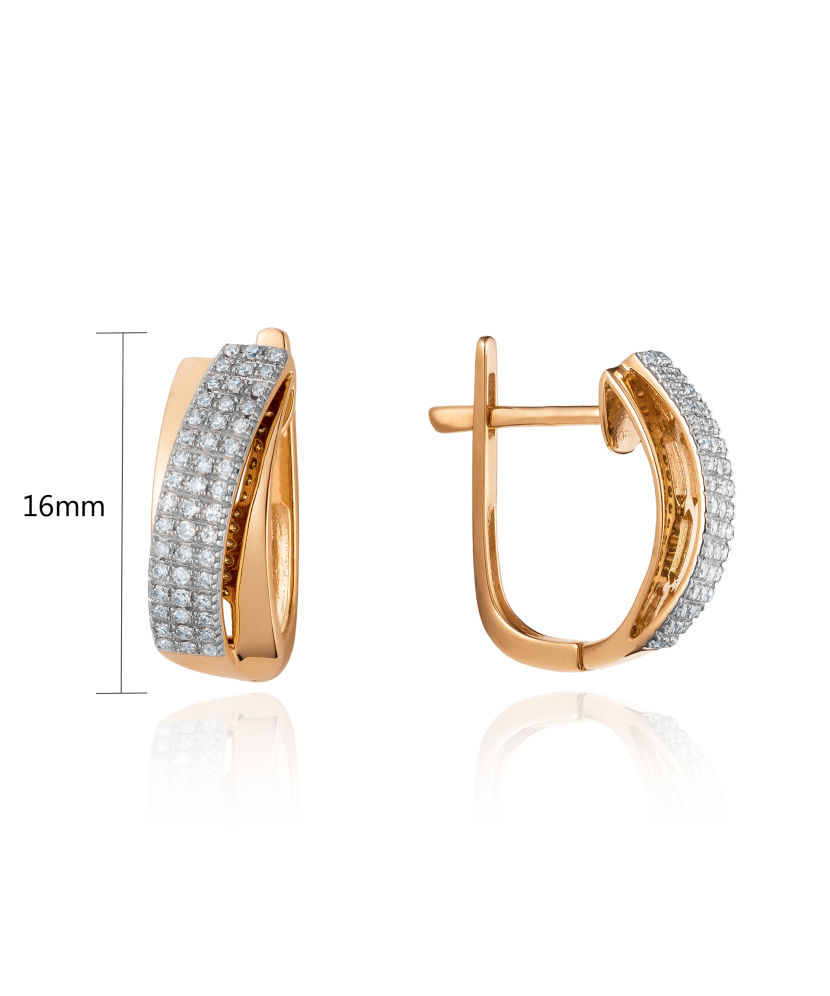 Gold earrings with diamonds