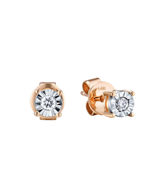 Gold earrings with diamonds