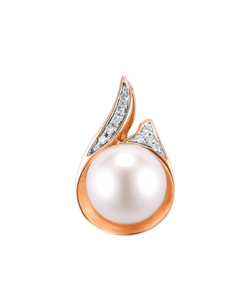 Кольцо из золота с жемчуг и бриллиантами