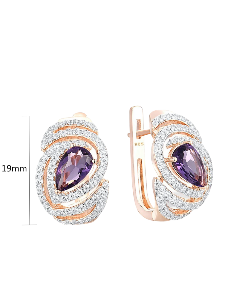 Серьги из позолоченного серебра с цирконами