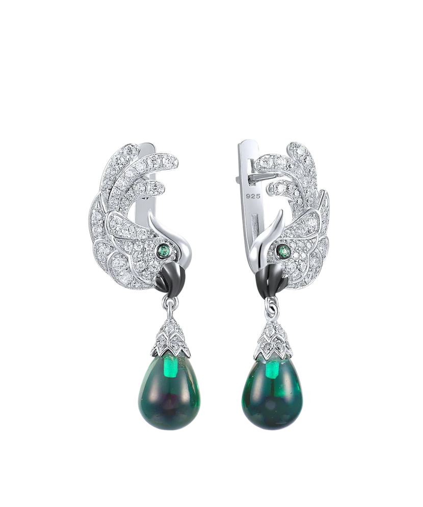 Sterling Silver earrings with zircons and spinels
