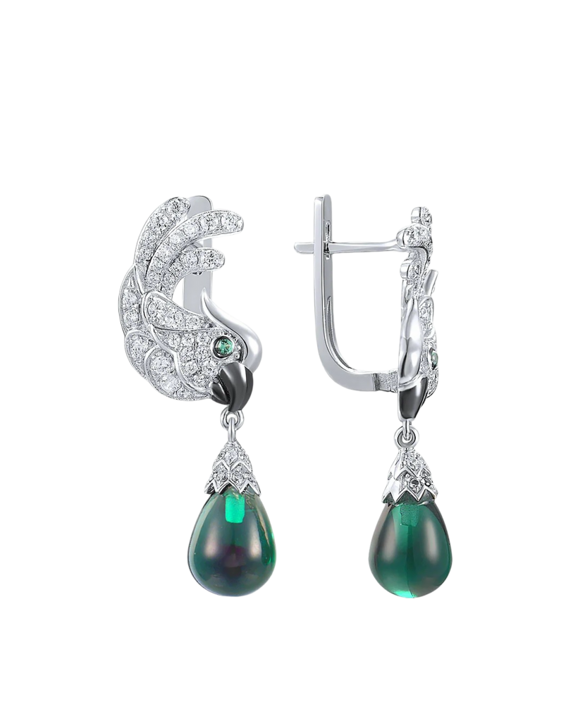 Sterling Silver earrings with zircons and spinels