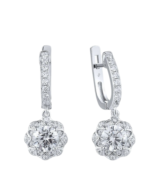 Sterling silver earrings with zircons