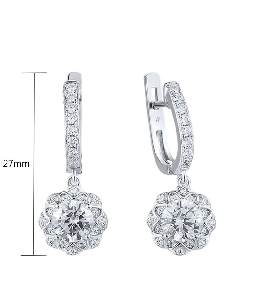 Серьги из серебра с цирконами