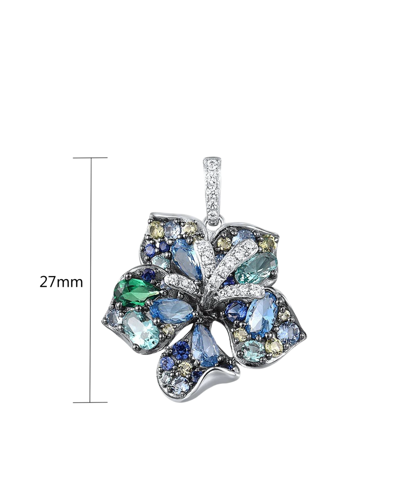 Sterling Silver pendant with spinels and zircons