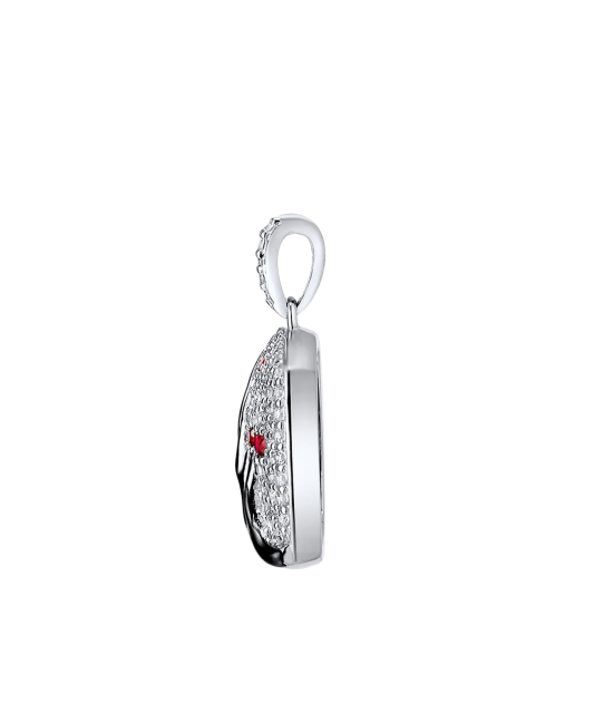 Sterling Silver pendant with nano rubies and zircons