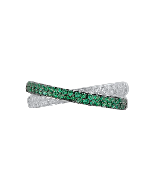 Sterling silver ring with zircons and spinels