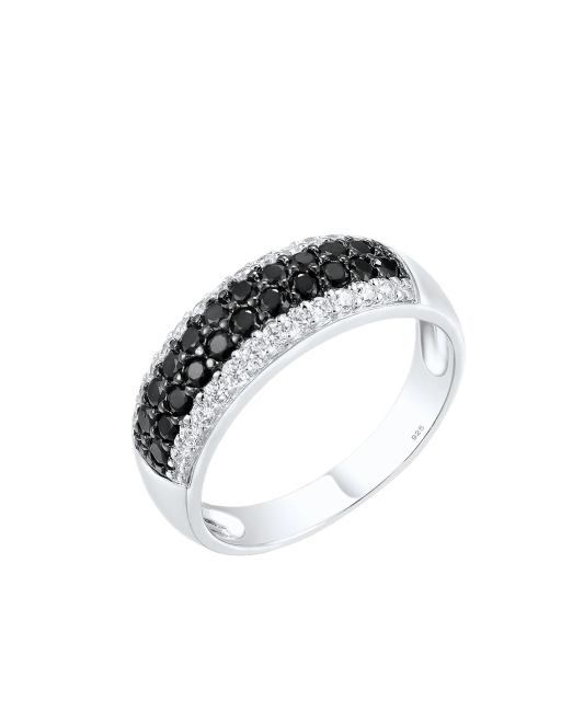 Sterling silver ring with zircons and spinels