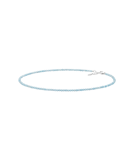 Necklace with aquamarines